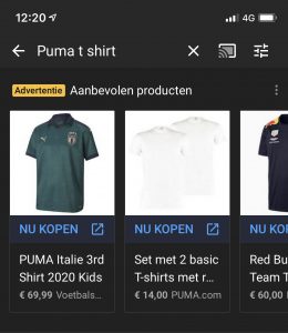 Youtube Ads - Puma t shirt advertentie